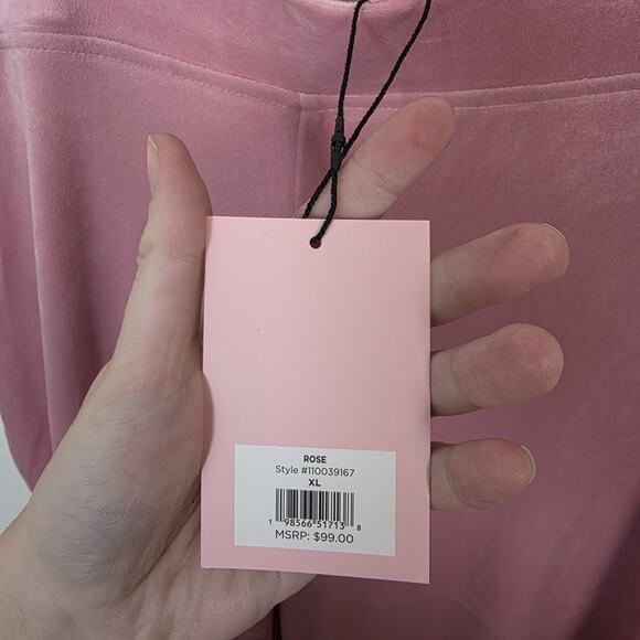 NEW Juicy Couture Pink OG Big Bling Y2K Girly Lounge Velour Track Pants Size XL - Picture 6 of 9